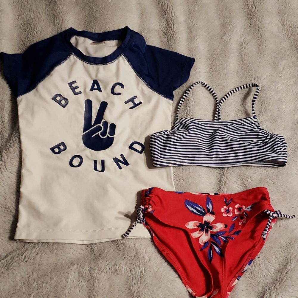 Girls size Small 3 piece bathing suit
